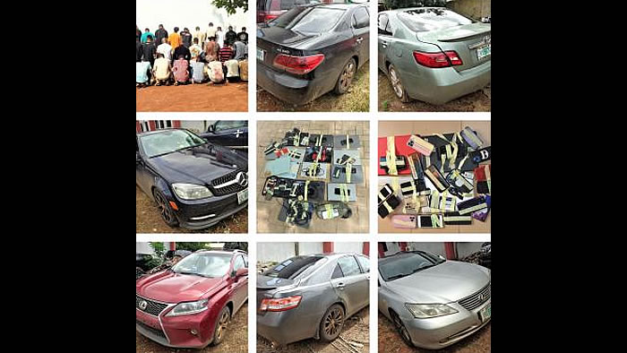 Yahoo boys with cars, phones seized from them