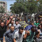 Funeral ceremony of Palestinians, who lost their lives in Israeli attacks