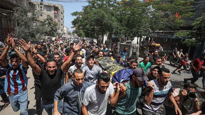 Funeral ceremony of Palestinians, who lost their lives in Israeli attacks