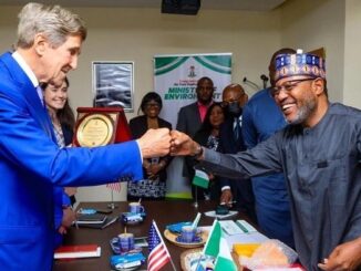 The US Special Envoy on Climate Change, John Kerry and Nigeria’s Minister of Environment, Mohammed Abdullahi