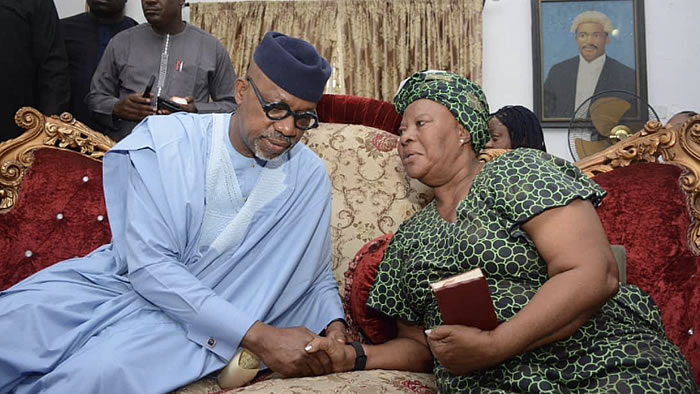 Ogun State Governor, Mr Dapo Abiodun with the late Diya’s wife