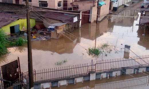 One of the flood scenes in Ibadan, Oyo State