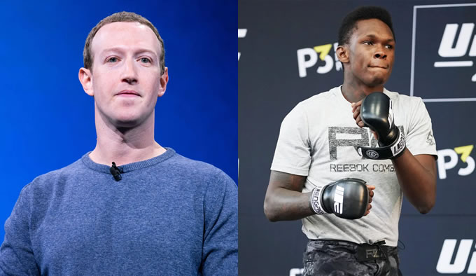 Mark Zuckerberg and Israel Adesanya