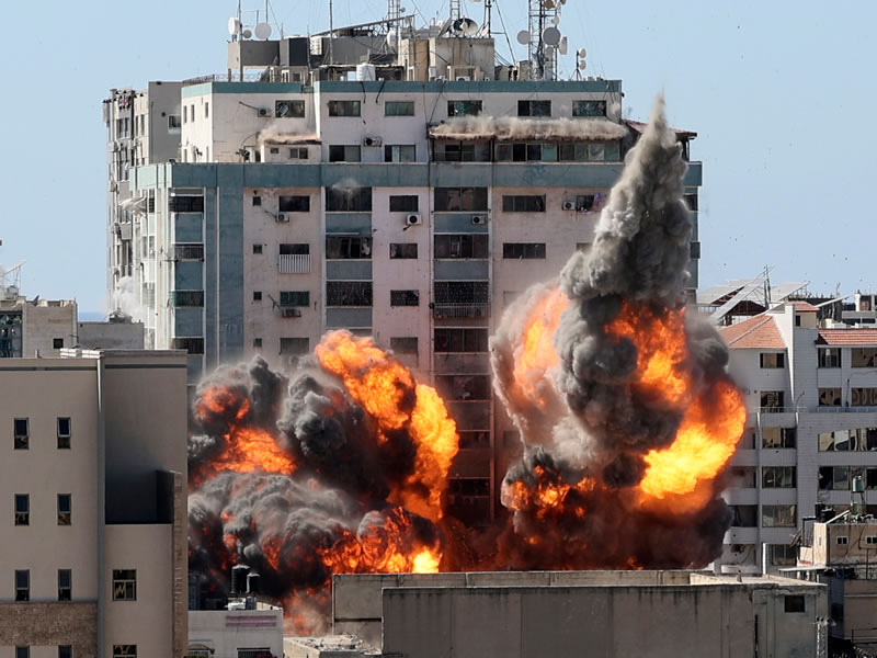 Israeli air attack on Gaza City