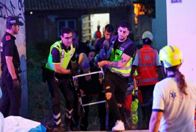 Beach Bar collapse in Spain Island