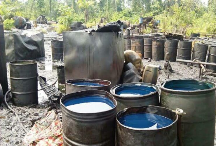 Illegal oil refining sites Bayelsa