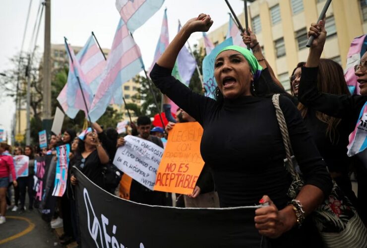 Protesters in Peru march against Law labeling Transgender people