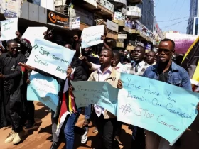 Ugandan court protest