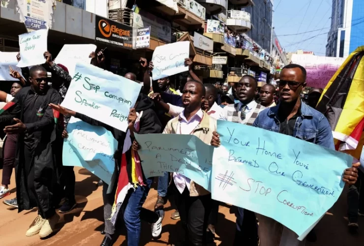 Ugandan court protest