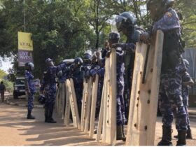 Ugandan security forces detain youths at banned anti-government rally in Kampala