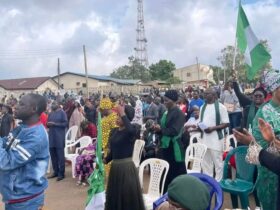 Christians hold church service at protest ground in Nigeria