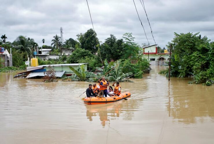 Floods landslides claim 23 lives Force 65000 from their homes in India